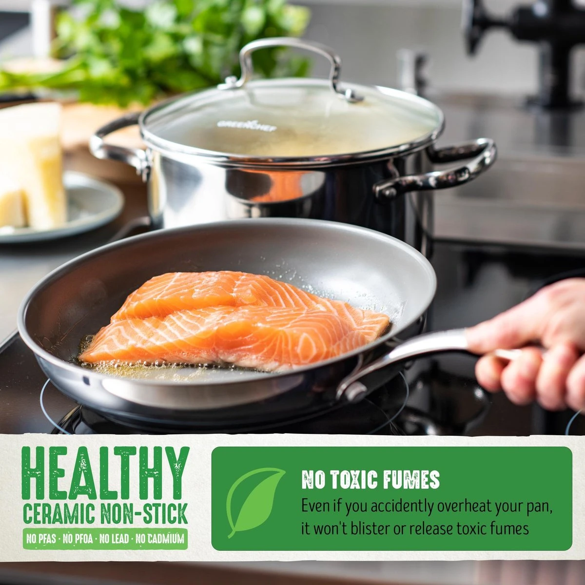 GreenChef Profile Plus Koekenpan 24cm - Zilverkleurig - Inductie - PFAS-vrij 8 GreenChef Profile Plus Koekenpan 24cm - Zilverkleurig - Inductie - PFAS-vrij - Afbeelding 8