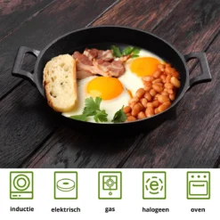 Spesely® Gietijzeren Pan Met Handvaten - Koekenpan - Hapjespan - Diameter 20cm - Gietijzeren Pan Bbq -Keuken Pot Winkel 1200x1200 399