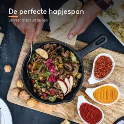 Ocina Gietijzeren Pan – Set Van 3 Stuks – ø25cm, ø19.5cm En ø16cm - Skillet - Koekenpan – Hapjespan – Koekenpan Inductie – Koekenpannenset - Gietijzeren Pan Bbq - Gietijzer - Incl. Receptenboek -Keuken Pot Winkel 1200x1200 459