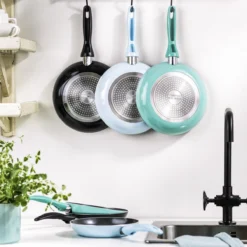 VitaVerde Expert Koekenpannenset Ø 20cm + Ø 24cm + Ø 28cm - Turquoise - Inductie - PFAS-vrij -Keuken Pot Winkel 1200x1200 534