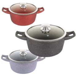 Royalty Line - Marble Soep/braadpan - Met Glazen Deksel Zwart - 20 CM. RL-BS20ML -Keuken Pot Winkel 1200x1200 56