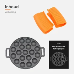 Ocina Poffertjespan– 19 Poffertjes – Poffertjesmaker – Poffertjespan Inductie – Poffertjespan Electrisch – Gietijzeren Pan – Inclusief Warmtebestendige Handvaten– Gratis Receptenboek -Keuken Pot Winkel 1200x1200 683