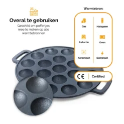 CuisiNoon® Poffertjespan Premium - Complete Poffertjesmaker Set - Inclusief Bakboek 14 CuisiNoon® Poffertjespan Premium - Complete Poffertjesmaker Set - Inclusief Bakboek -Keuken Pot Winkel 1200x1200 690