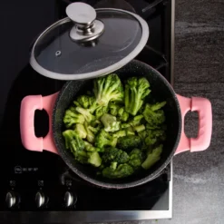 Royalty Line Inductie Pannenset - Luxe 14-delige Pannenset Marmeren Coating - Pannen Met Afneembare Handvaten - Oven-Ready - PFAS-Vrij - Voor Alle Warmtebronnen - Afneembare Koudgrepen - Antiaanbaklaag - Koekenpan Met Glazen Deksels - Roze -Keuken Pot Winkel 1200x1200 746