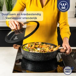 Westinghouse Hapjespan Inductie - Ø 32 Cm - Zwart Marmer - Speciale Editie - Met Deksel -Keuken Pot Winkel 1200x1200 853