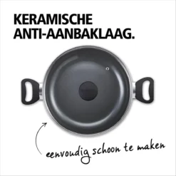 BRABANTIA INDU+ Hapjespan - Keramische Antiaanbaklaag - Met Deksel - Ø 28 Cm - Inductie - Pfas Vrij -Keuken Pot Winkel 1200x1200 868