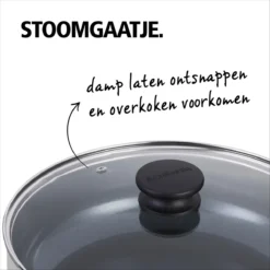 BRABANTIA INDU+ Hapjespan - Keramische Antiaanbaklaag - Met Deksel - Ø 28 Cm - Inductie - Pfas Vrij -Keuken Pot Winkel 1200x1200 871