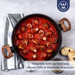 Westinghouse Hapjespan Inductie - Ø 28 Cm - Zwart Marmer Wood - Speciale Editie - Met Deksel - Geschikt Voor Alle Warmtebronnen -Keuken Pot Winkel 1200x1200 875