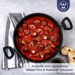 Westinghouse Hapjespan Inductie - Ø 28 Cm - Zwart Marmer - Met Deksel -Keuken Pot Winkel 1200x1200 878