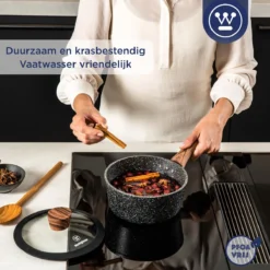 Westinghouse Steelpan Inductie - Ø 20 Cm - Zwart Marmer - Speciale Editie -Keuken Pot Winkel 1200x1200 962