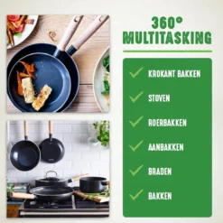 GreenChef Vintage Steelpan 16cm/1.6L - Zwart - Inductie - PFAS-vrij -Keuken Pot Winkel 1200x1200 966