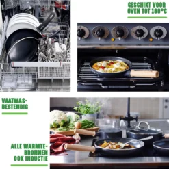 GreenChef Vintage Steelpan 16cm/1.6L - Zwart - Inductie - PFAS-vrij -Keuken Pot Winkel 1200x1200 967