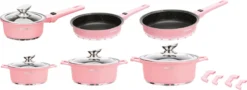 Swiss Pro+ | Set 14 Delige Pannenset | Inductie - Pannensets - Glazen Deksel - Met Afneembare Handgreep - Marmeren Interieur -PFAS-vrij | Pink -Keuken Pot Winkel 1200x439 1