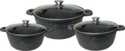 Cheffinger Steelpan Set 6-delig - 20-24-28cm - Zwart