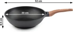 Rosmarino Black Line - Wokpan - Ø30cm - 100% PFAS & PFOA Vrij - Gegoten Aluminium - Non-stick Minerale Coating - Ergonomische Handgreep - Geschikt Voor Alle Warmtebronnen & Vaatwasser -Keuken Pot Winkel 1200x525 1