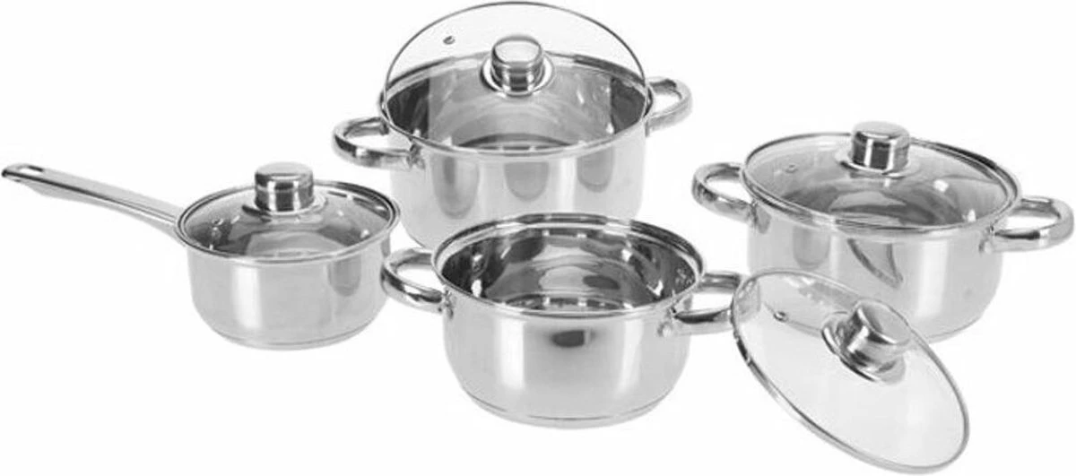 Excellent Houseware Pannenset RVS 8 Delig - 4 Excellent Houseware Pannenset RVS 8 Delig - - Afbeelding 4
