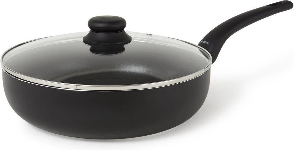 BRABANTIA Hapjespan Sauteerpan Met Glazen Deksel 28 Cm 2 BRABANTIA Hapjespan Sauteerpan Met Glazen Deksel 28 Cm - Afbeelding 2