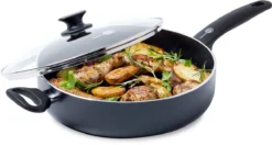 GreenPan Cambridge Hapjespan Met Deksel 28cm - Zwart - Inductie - PFAS-vrij 24 GreenPan Cambridge Hapjespan Met Deksel 28cm - Zwart - Inductie - PFAS-vrij -Keuken Pot Winkel 1200x641 3