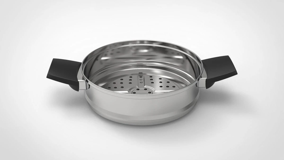 Royal Swiss Snelkookpan / Couscous Pan - 2 In 1 - 10 Liter - Ø 26 Cm - RVS - Inductie - Automatische Sluiting 5 Royal Swiss Snelkookpan / Couscous Pan - 2 In 1 - 10 Liter - Ø 26 Cm - RVS - Inductie - Automatische Sluiting - Afbeelding 5