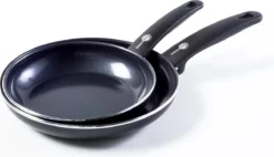 GreenPan Cambridge Koekenpannenset Ø 20cm + Ø 28cm - Zwart - Inductie - PFAS-vrij