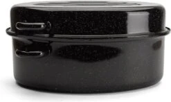 Emalia Geëmailleerde Braadpan Met Deksel 7L - Braadslede - Bakpan - Grillpan - Emaille - Zwart -Keuken Pot Winkel 1200x712 2