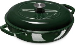 Navaris Gietijzeren Stoofpan Met Deksel- 3,5 Liter Gietijzeren Ovenschaal Van Email - Geschikt Voor Alle Warmtebronnen - Groen -Keuken Pot Winkel 1200x716 2