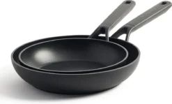 KitchenAid Classic Aluminium Koekenpannenset 2-delig ø24+28cm - Zwart - Inductie