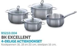 BK Excellent Pannenset - 4-delig - RVS - Inductie 28 BK Excellent Pannenset - 4-delig - RVS - Inductie -Keuken Pot Winkel 1200x730