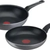 Tefal Easy Plus Pannenset - Koekenpan Ø 24 Cm + Wokpan Ø 28 Cm - Niet Geschikt Voor Inductie
