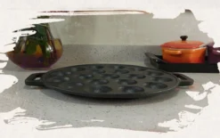 YUGN BLACK Poffertjespan Poffertjesmaker 6 Delige Set - 19 Poffertjes Incl Doseerfles Kwast Poffertjesvork Siliconen Ovenwanten - Platte Onderkant Poffertjespan Inductie Poffertjespan Elektrisch - Cadeau Tip -Keuken Pot Winkel 1200x751