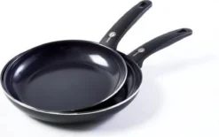 GreenPan Cambridge Koekenpannenset Ø 24cm + Ø 28cm - Zwart - Inductie - PFAS-vrij