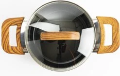 Gero Mark Kookpannenset - 4-delig - Zwart - Houtlook Grepen - Inductie - PFAS-vrij -Keuken Pot Winkel 1200x760