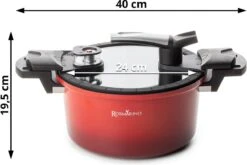 Rosmarino - Snelkookpan Met Glazen Deksel - Zwart - Ø24cm - 5 Liter - 100% PFAS & PFOA Vrij - Aluminium - Pressure Cooker - Non-stick Minerale Coating - Ergonomische Handgrepen - Geschikt Voor Alle Warmtebronnen -Keuken Pot Winkel 1200x800 215