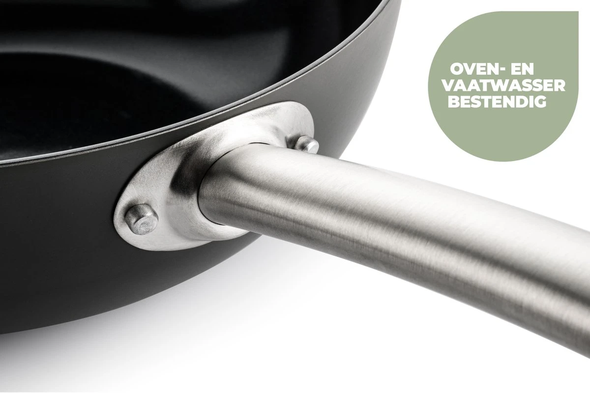 ISENVI Murray Keramische Wokpan 36 CM - RVS Greep 2 ISENVI Murray Keramische Wokpan 36 CM - RVS Greep - Afbeelding 2