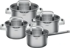 Sola Pannenset Juvia - 4 Delig - Ø 16,16,18,20 Cm - Zilver - RVS - Sandwichbodem -Keuken Pot Winkel 1200x826 1