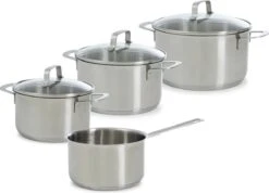 BK Bistro Pannenset - 4-delig - RVS - Glazen Deksel - Inductie -Keuken Pot Winkel 1200x863 1