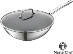 MasterChef / Jumbo - Wokpan - Met Glazen Deksel - 28 Cm - Inductie