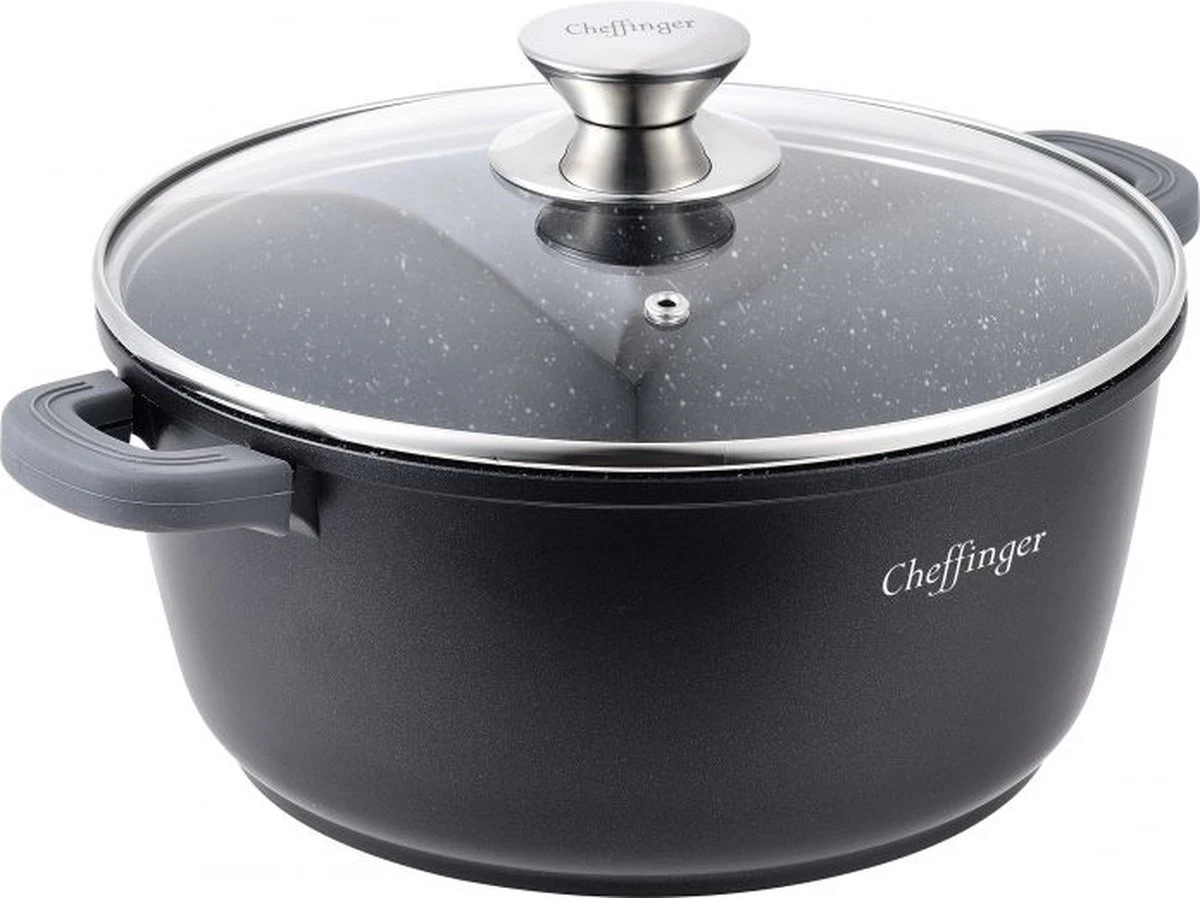 Cheffinger Kookpan/Diepe Pan Met Deksel - 20cm - 2,5L 4 Cheffinger Kookpan/Diepe Pan Met Deksel - 20cm - 2,5L - Afbeelding 4