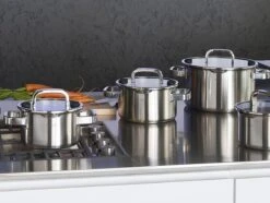 Sola Pannenset Juvia - 4 Delig - Ø 16,16,18,20 Cm - Zilver - RVS - Sandwichbodem -Keuken Pot Winkel 1200x905