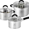 Royal Swiss Pannenset - 6 Delig - RVS - Met Glazen Deksels - Inductie - Met Afgietsysteem - Vaatwasser Bestendig