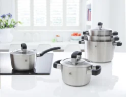 BK Conical Cool Glas Pannenset - 5-delig - Glazen Deksels - Geschikt Voor Alle Warmtebronnen -Keuken Pot Winkel 1200x928