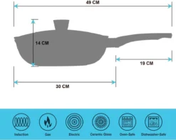Marble Coating Wokpan Inductie - Met Glazen Deksel - Zwart - 30 Cm -Keuken Pot Winkel 1200x952 1