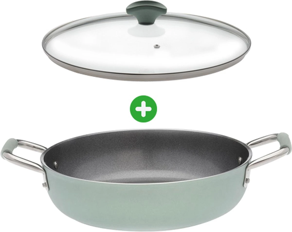 Primecook - Braadpan / Hapjespan Met Deksel - Ø 28 Cm - PFAS-vrij - Inductie - Ecoshield 1 Primecook - Braadpan / Hapjespan Met Deksel - Ø 28 Cm - PFAS-vrij - Inductie - Ecoshield