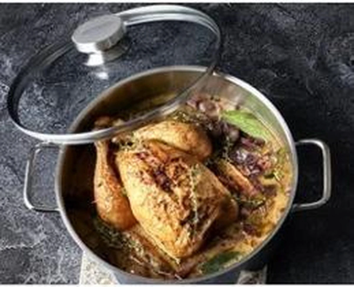 Demeyere Apollo Hapjespan - Met Glasdeksel - Ø28 CM 2 Demeyere Apollo Hapjespan - Met Glasdeksel - Ø28 CM - Afbeelding 2