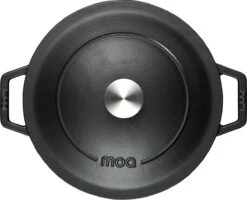 MOA Gietijzeren Braadpan - Inhoud 5,7 Liter - 26CM - Rond - Alle Warmtebronnen - Ook Voor Inductie - Gewicht 5,8 Kg - Zwart - C26B -Keuken Pot Winkel 1200x974 3