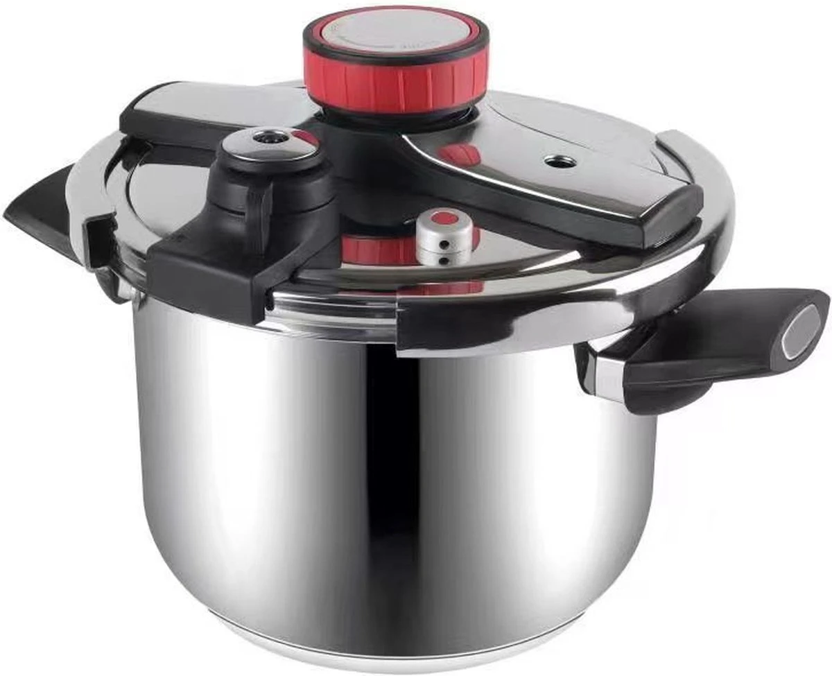 Royal Swiss Snelkookpan / Couscous Pan - 2 In 1 - 10 Liter - Ø 26 Cm - RVS - Inductie - Automatische Sluiting 1 Royal Swiss Snelkookpan / Couscous Pan - 2 In 1 - 10 Liter - Ø 26 Cm - RVS - Inductie - Automatische Sluiting