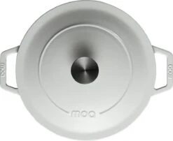 MOA Gietijzeren Braadpan - Inhoud 5,7 Liter - 26CM - Rond - Alle Warmtebronnen - Ook Voor Inductie - Gewicht 5,8 Kg - Wit - C26W -Keuken Pot Winkel 1200x981 1