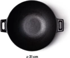 Orange85 Gietijzeren Wokpan - Alle Warmtebronnen - Inductie - Wok - Zwart - 31cm - Gietijzer - Wokpannen 9 Orange85 Gietijzeren Wokpan - Alle Warmtebronnen - Inductie - Wok - Zwart - 31cm - Gietijzer - Wokpannen -Keuken Pot Winkel 1200x989