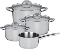 Sola Pannenset Blizz - 4 Delig - Ø Cm - Zilver - RVS - Sandwichbodem -Keuken Pot Winkel 1200x993