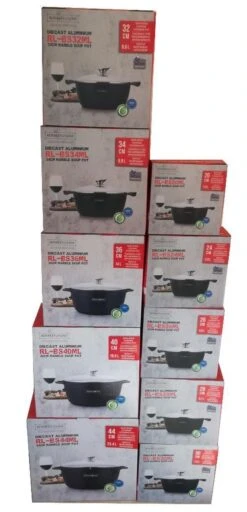 Royalty Line - Marble Soep/braadpan - Met Glazen Deksel Zwart - 20 CM. RL-BS20ML -Keuken Pot Winkel 579x1200